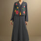 2 Pc Embroidered Twill Suit