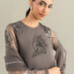 3 Pc Embellished Raw Silk Suit