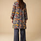3 Pc Printed Raw Silk Suit