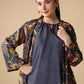 3 Pc Printed Raw Silk Suit