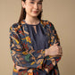 3 Pc Printed Raw Silk Suit