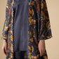 3 Pc Printed Raw Silk Suit