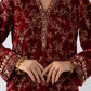 3 Pc Embellished Velvet Suit