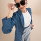 Embellished Denim Blazer