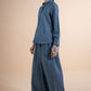 2 Pc Embellished Denim Suit