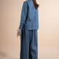 2 Pc Embellished Denim Suit