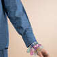 2 Pc Embellished Denim Suit