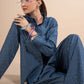2 Pc Embellished Denim Suit