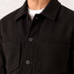 Black Wool Blend Boxy Jacket