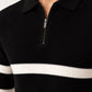 Black Striper Polo Sweater