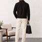 Black Wool Blend Boxy Jacket