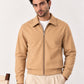 Camel Beige Suede Blouson Jacket
