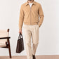 Camel Beige Suede Blouson Jacket