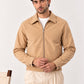 Camel Beige Suede Blouson Jacket