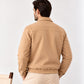 Camel Beige Suede Blouson Jacket
