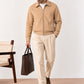 Camel Beige Suede Blouson Jacket