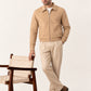 Camel Beige Suede Blouson Jacket