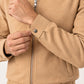 Camel Beige Suede Blouson Jacket