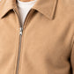 Camel Beige Suede Blouson Jacket