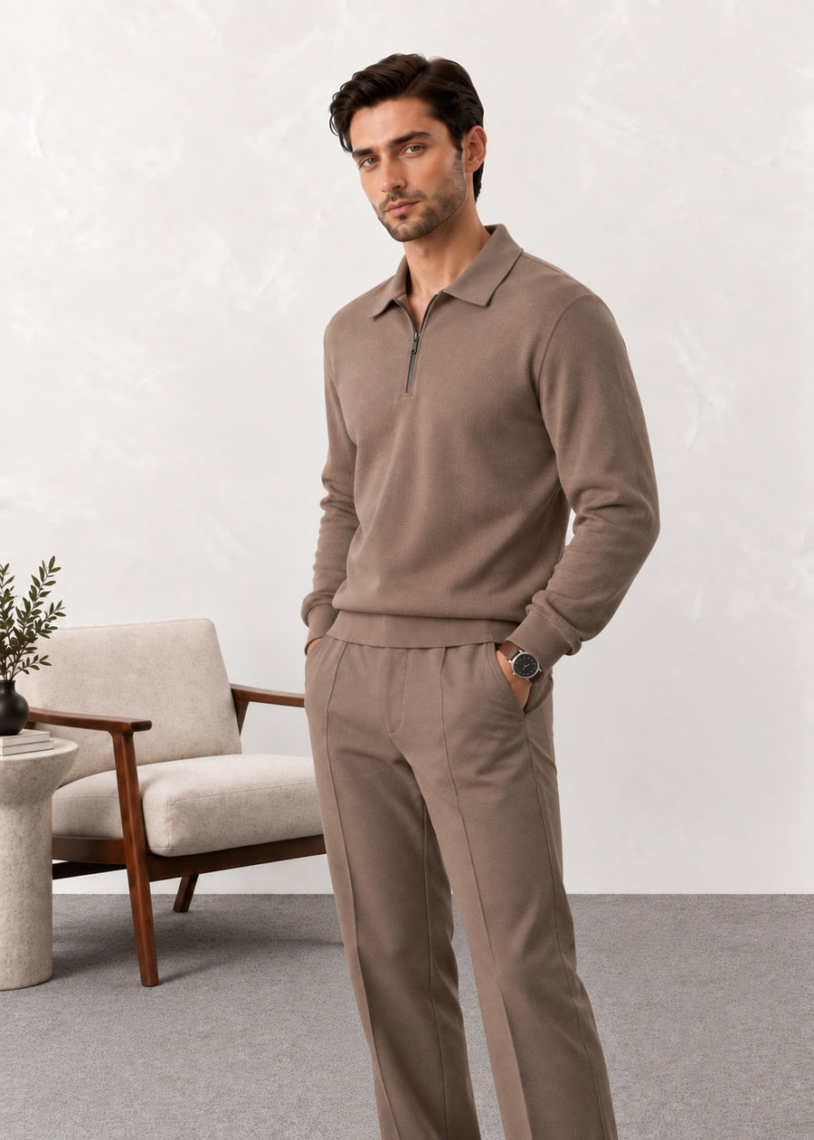Light Brown Interlock Co-ord Set