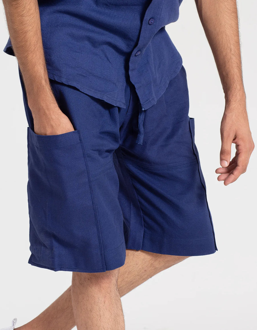 JACQUARD PANELLED POCKET SHORTS