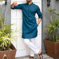 TEAL BLUE COTTON KURTA