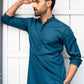 TEAL BLUE COTTON KURTA