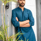 TEAL BLUE COTTON KURTA