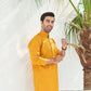 Mustard Cotton Kurta Trouser - Men