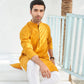 Mustard Cotton Kurta Trouser - Men