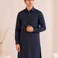 Navy Blue French Collar Kameez Shalwar - Men