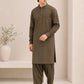 Olive Green Kurta Trouser/Shalwar - Men