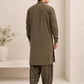 Olive Green Kurta Trouser/Shalwar - Men