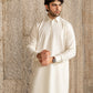 Off White French Collar Kameez Shalwar - Men