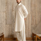 Off White French Collar Kameez Shalwar - Men