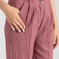 TEXTURED WIDE LEG PANTS