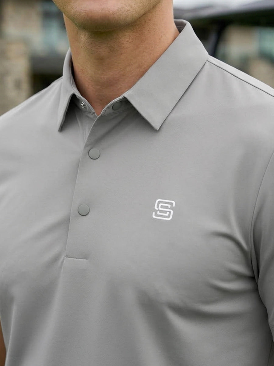 Light Grey Nylon Spandex Polo (POLO-1262)