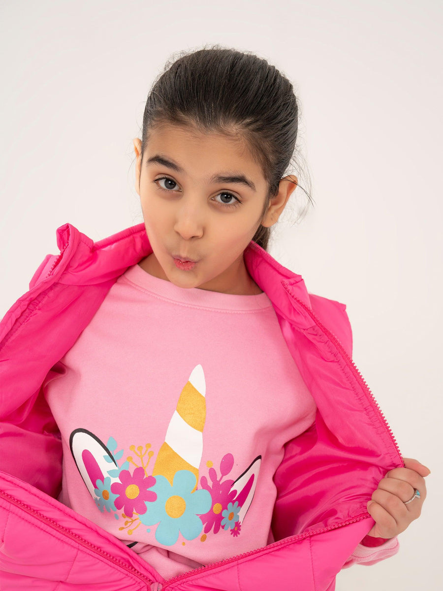 GIRLS PINK PARACHUTE JACKET