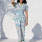 Stitched Resort Front Open Lawn Shirt + Culotte