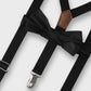Boys Black Gallace & Bow Tie Set