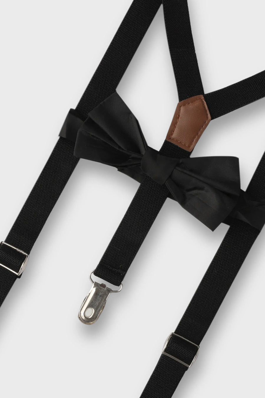 Boys Black Gallace & Bow Tie Set