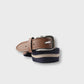 Boys Navy & Beige Striped Belt