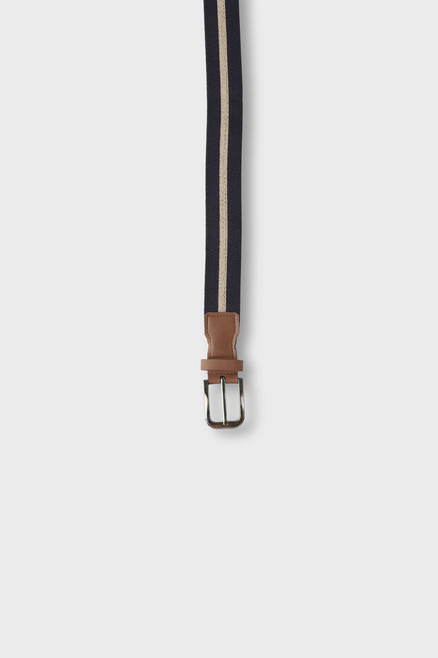 Boys Navy & Beige Striped Belt