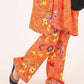 GIRLS ORANGE KHADDAR FROCK & TROUSER