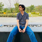 JACQUARD BUTTONDOWN SAFARI SHIRT