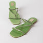 Green Cross-Strap Flat Slide