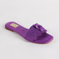 Purple Floral Slide Sandals
