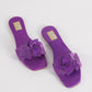 Purple Floral Slide Sandals