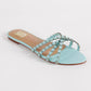 Powder Blue Star Flat Sandals