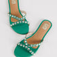 Green Embellished Flats